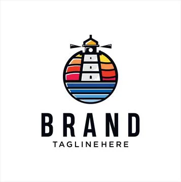 Lighthouse logo icon Design Vector Illustration. Beacon logo design template. Li Stock Illustration