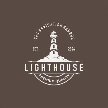 Lighthouse Logo, Sea Tower Vector, Template Design, Illustration Simple Min.. Stock Illustration