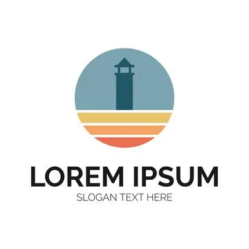 Lighthouse Logo Vector Design Stock Illustration