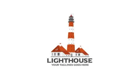Lighthouse Logo Vector Design Template Stock Illustration