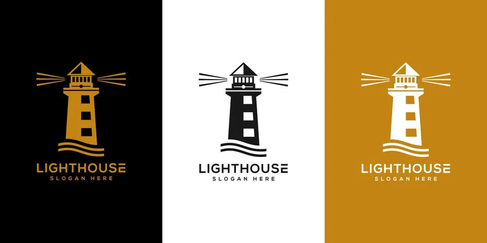 Lighthouse logo vector design template Stock Illustration