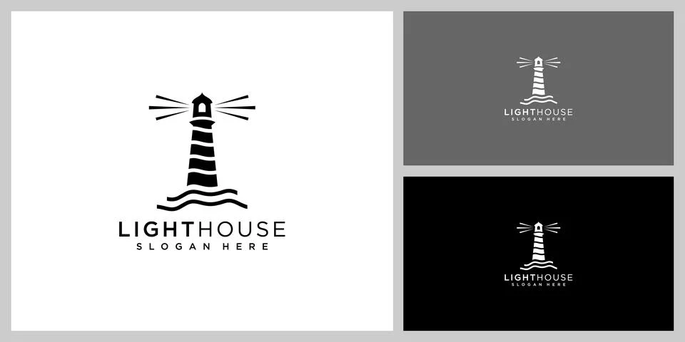 Lighthouse logo vector design template Stock Illustration
