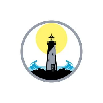Lighthouse logo vector Illustrazione stock