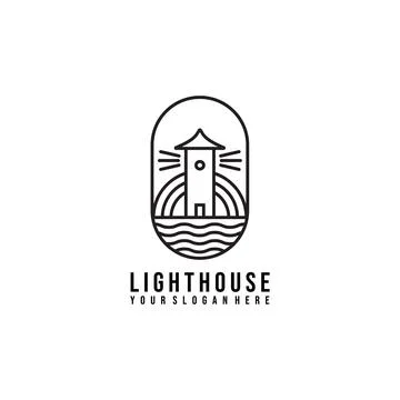 Lighthouse logo vector illustration design, creative logo Stock Illustration