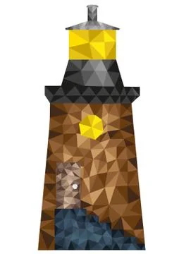Lighthouse low poly Stock Illustration