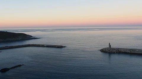 Lighthouse in Luarca, Asturias - Spain Stock Footage 70422076