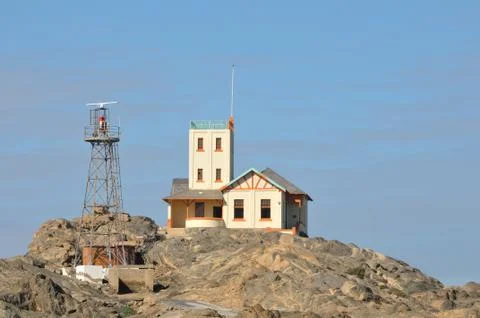 Lighthouse at Luderitz in Namibia Stock Photos
