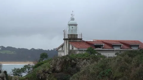 Lighthouse on the Magdalena peninsula in Santander Stock Footage 151390666