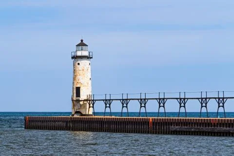 The Lighthouse at Manistee Stock Photos