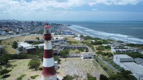 Lighthouse in Mar del Plata, Buenos Aires, Argentina Stock Photos