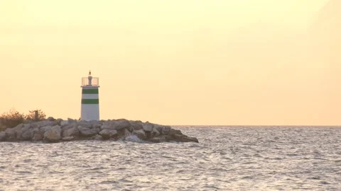 Lighthouse at the Marmara sea Stock Footage 218981134