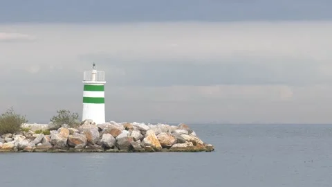 Lighthouse at the Marmara sea Stock Footage 219008760