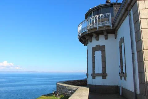 Lighthouse of Millier Point in Beuzec Cap Sizun Stock Photos