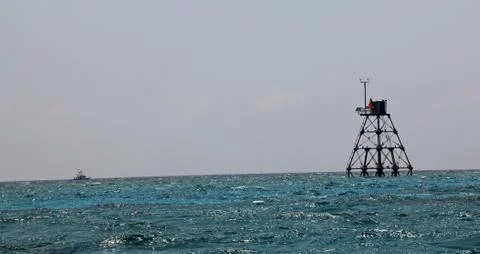 Lighthouse on Molasses Reef off of the Florida Keys Stock Photos