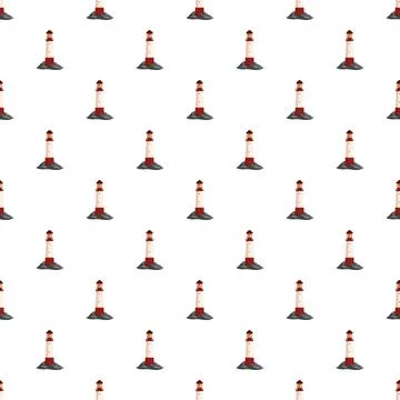Lighthouse nautical seamless pattern providing coastal navigation safety Illustrazione stock