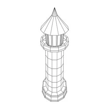 Lighthouse. Navigation Beacon building Stock-Illustration