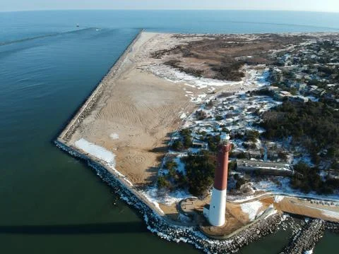 Lighthouse off of the New Jersey Coast Stock Photos