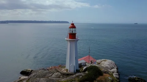 Lighthouse next to the ocean Stock Footage 111102870