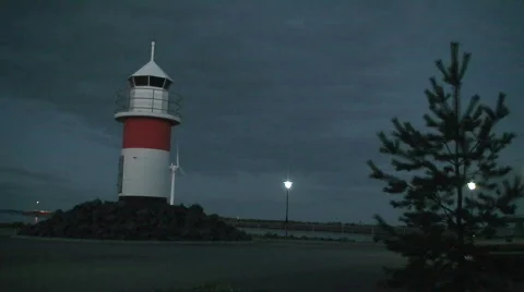 Lighthouse at night 1 Stock Footage 81679