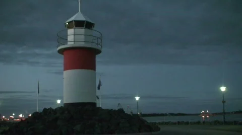 Lighthouse at night 2 Stock Footage 81685