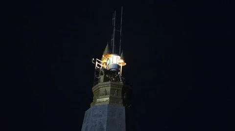 Lighthouse. Night. Close view. Video stock 50947730