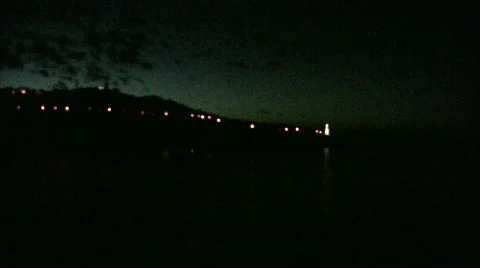 Lighthouse at night Stock Footage 89555
