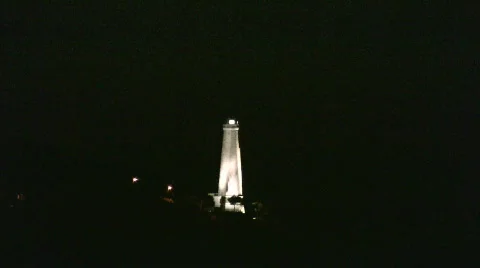 Lighthouse at night Stock Footage 89617