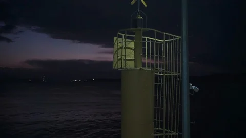 Lighthouse at night Stock Footage 127976444