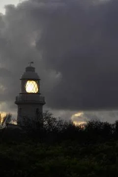 Lighthouse at night Stock Photos