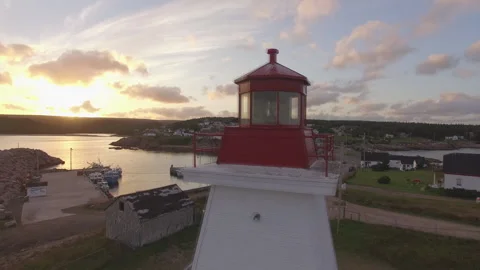 Lighthouse, Nova Scotia shore Video stock 144831526