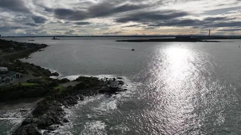 Lighthouse, ocean, bluff Video stock 244656951