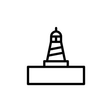 Lighthouse, ocean icon. Simple line, outline vector elements of saving marine Illustrazione stock
