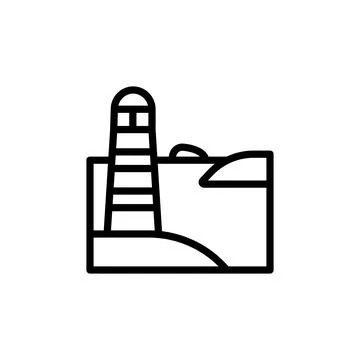 Lighthouse, ocean icon. Simple line, outline vector elements of saving marine 스톡 일러스트