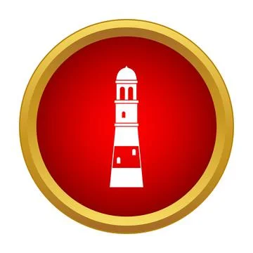 Lighthouse or beacon navigation signal icon Stock Illustration