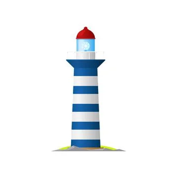 Lighthouse or marine beacon isolated tower icon Stock Illustration