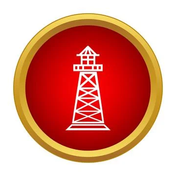 Lighthouse outline icon representing navigation and guidance Stock Illustration