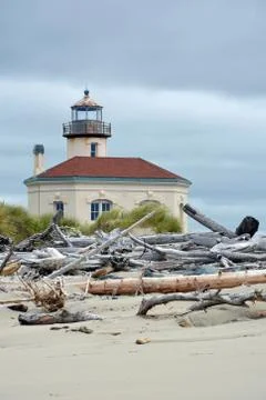 Lighthouse on the pacific coast Stock Photos