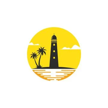 Lighthouse palm tree icon  vector illustration design Stockillustratie