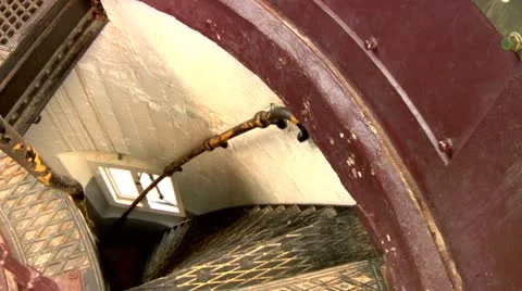 Lighthouse Pan Stairs Interior Stock Footage 22158365