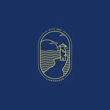 Lighthouse park logo vector illustration design Stock Illustration