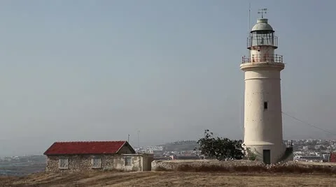 Lighthouse in Pathos. Stock Footage 10841774
