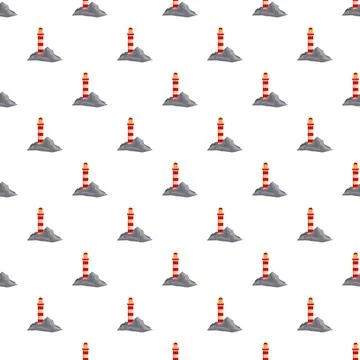 Lighthouse pattern creating a nautical coastal background Stock Illustration