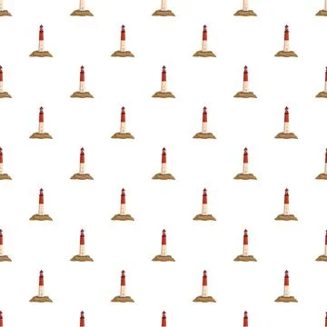 Lighthouse pattern creating a repeating maritime navigation design Stock Illustration