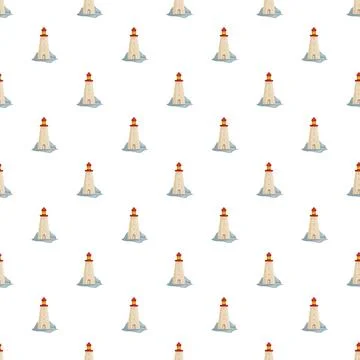 Lighthouse pattern creating a seamless nautical design Stock Illustration