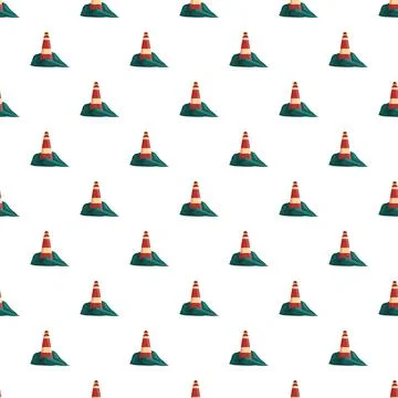 Lighthouse pattern creating a seamless nautical background Stock Illustration