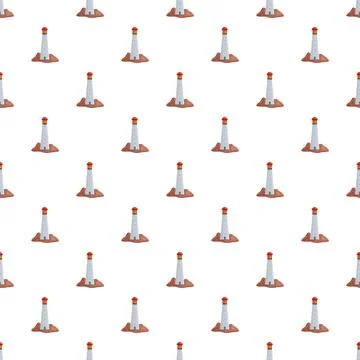 Lighthouse pattern creating a seamless nautical beacon background Stock Illustration