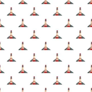 Lighthouse pattern creating seamless nautical background design Stockillustratie