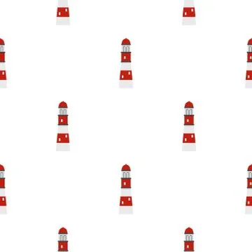 Lighthouse pattern flat Illustrazione stock