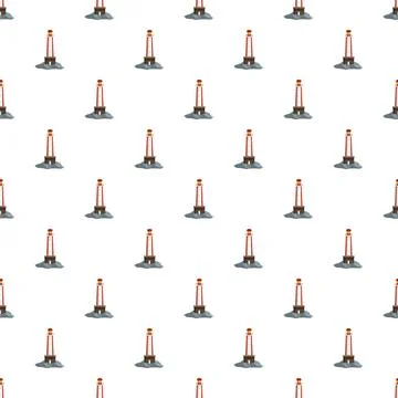 Lighthouse pattern guiding ships at sea concept Stock Illustration