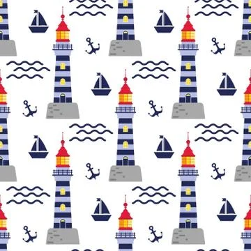 Lighthouse pattern Stock Illustration